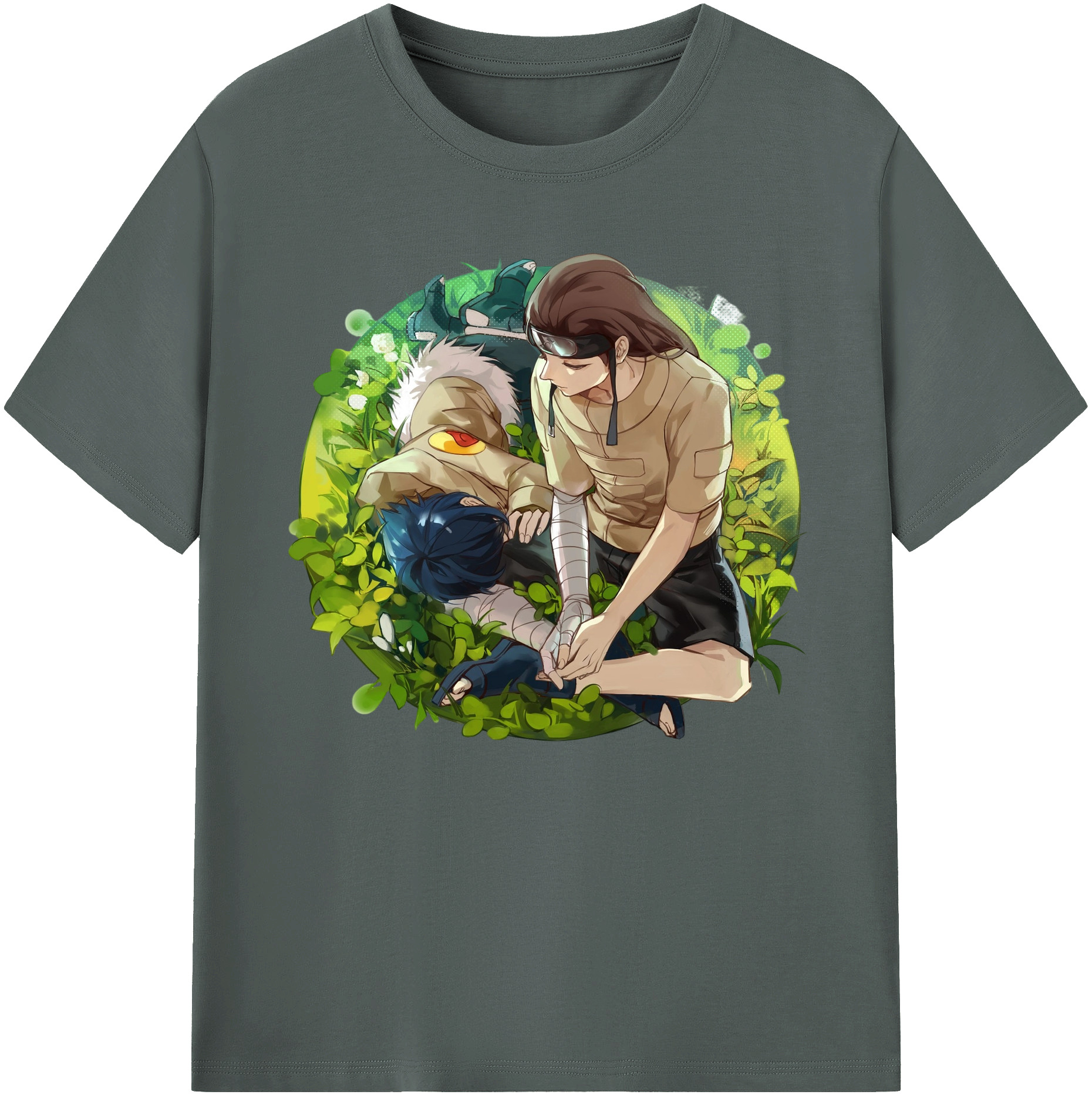 （画像用） NARUTO -ナルト- 日向ネジ Hyūga Neji 綿100％ メンズ半袖Tシャツ｜肌触りやわらか＆通気性